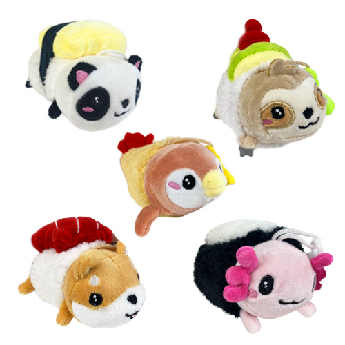 (Mis 0) SUSHI Peluche Squishy Portachiavi 10cm -5ass…x60…x300